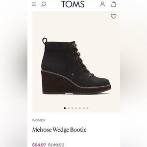 Tom’s Meleose wedge. Water resistant. Black